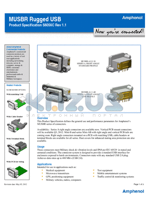 P-MUSBR-A111 datasheet - MUSBR Rugged USB