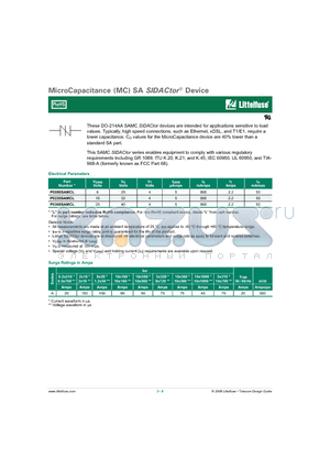 P0300SAMCL datasheet - MicroCapacitance (MC) SA SIDACtor^ Device