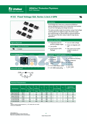 P0641Q22CLRP datasheet - The series provides single line protection using a fixed voltage switching device