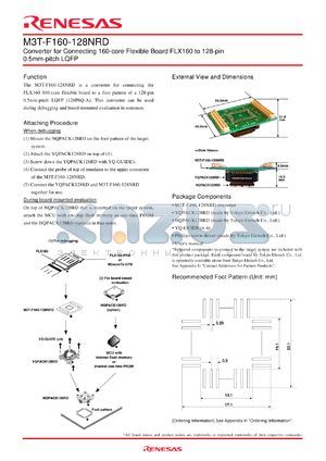 M3T-F160-128NRD datasheet - Converter for Connecting 160-core Flexible Board FLX160 to 128-pin 0.5mm-pitch LQFP