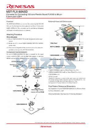 M3T-FLX-80NSD datasheet - Converter for Connecting 100-core Flexible Board FLX100 to 80-pin 0.5mm-pitch LQFP