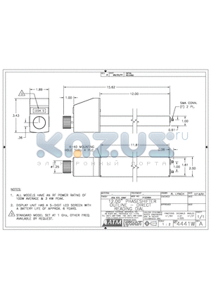 P12DRXX datasheet - 12.00 PHASESHIFTER OUTLINE - DIRECT READING DIAL