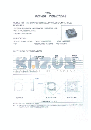 SPC-06703-101 datasheet - SMD POWER INDUCTORS