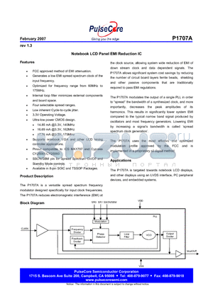 P1707A datasheet - Notebook LCD Panel EMI Reduction IC