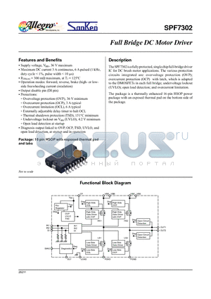 SPF7302 datasheet - Full Bridge DC Motor Driver