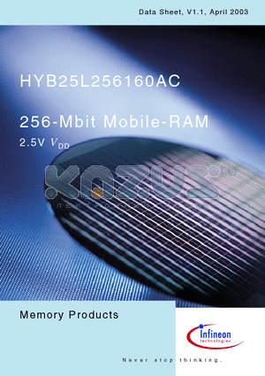 HYB25L256160AC-75 datasheet - 256-Mbit Mobile-RAM