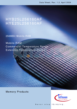 HYB25L256160AF datasheet - 256MBit Mobile-RAM
