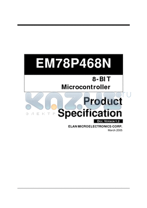 EM78P468NH datasheet - 8-BIT Microcontroller