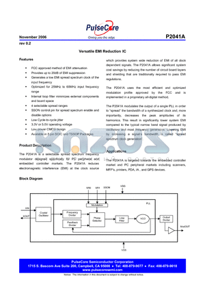 P2041AG-08ST datasheet - Versatile EMI Reduction IC