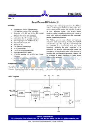 P2784AF-08SR datasheet - General Purpose EMI Reduction IC