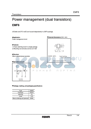 EMF8 datasheet - Power management (dual transistors)