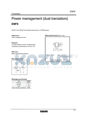 EMF6 datasheet - Power management (dual transistors)