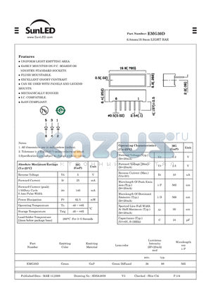 EMG30D datasheet - 6.8mmx19.9mm LIGHT BAR