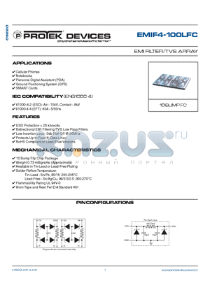 EMIF4-100LFC datasheet - EMI FILTER/TVS ARRAY