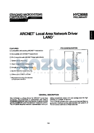 HYC9068 datasheet - ARCNET Local area network driver land