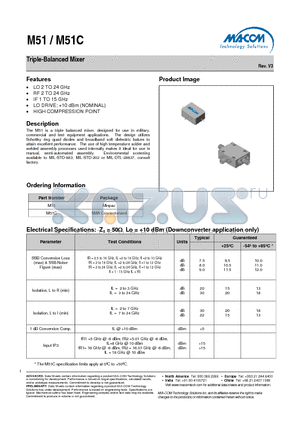 M51 datasheet - Triple-Balanced Mixer