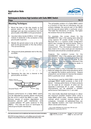 M515 datasheet - Techniques to Achieve High Isolation with GaAs MMIC Switch Chips