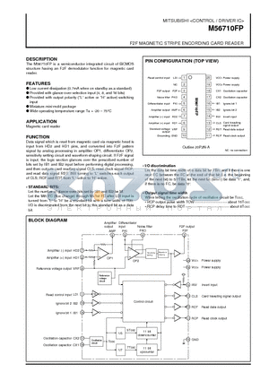 M56710FP datasheet - F2F MAGNETIC STRIPE ENCORDING CARD READER