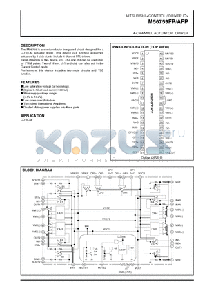 M56759AFP datasheet - 4-CHANNEL ACTUATOR DRIVER