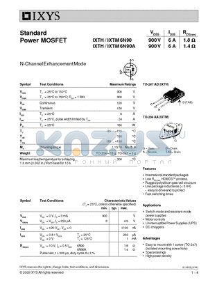 IZTH6N90 datasheet - Standard Power MOSFET