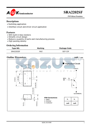 SRA2202SF datasheet - PNP Silicon Transistor