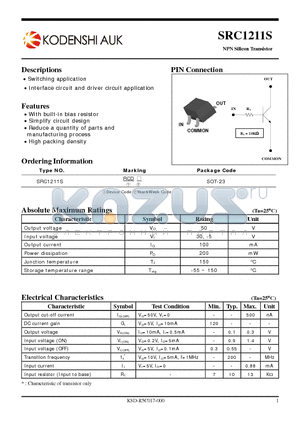 SRC1211S datasheet - NPN Silicon Transistor