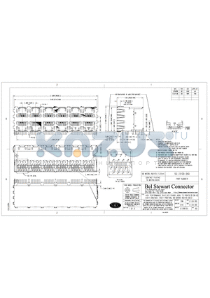 SS-73100-050 datasheet - HIGH PERFORMANCE SHIELDED STACK JACK, 12 PORTS (6 ON 6) EIGHT CONTACT, EIGHT POSITION, 50 MICRO INCHES GOLD