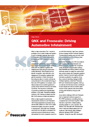 EOUPTRQNXCS datasheet - QNX and Freescale: Driving Automotive Infotainment