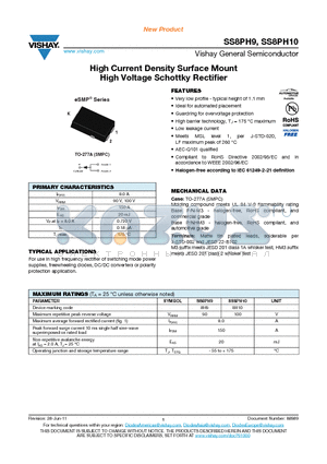 SS8PH10 datasheet - High Current Density Surface Mount High Voltage Schottky Rectifier