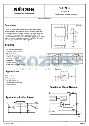 SSC2119 datasheet - 1.55A CMOS Low Dropout Voltage Regulator