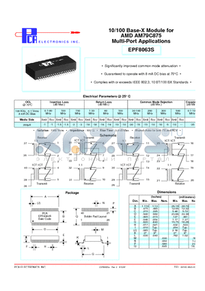 EPF8063S datasheet - 10/100 Base-X Module for AMD AM79C875 Multi-Port Applications