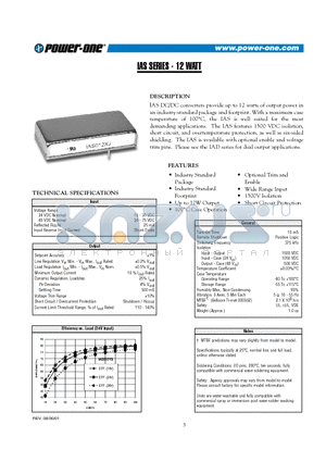 IAS012YJ datasheet - IAS SERIES - 12 WATT