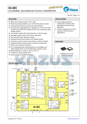 IC-DC datasheet - 2-CHANNEL BUCK/BOOST DC/DC CONVERTER