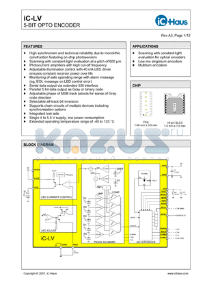 IC-LV datasheet - 5-BIT OPTO ENCODER