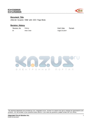 IC41C82002S-50T datasheet - 2Mx8 bit Dynamic RAM with EDO Page Mode