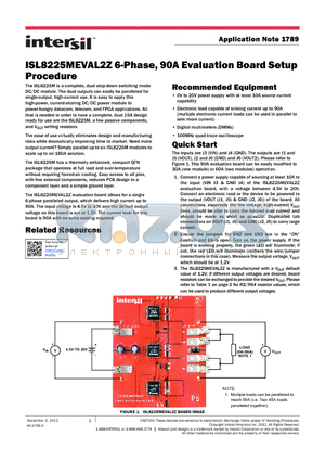 SSL-L10TPB330M datasheet - ISL8225MEVAL2Z 6-Phase, 90A Evaluation Board Setup Procedure