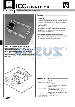 ICC-8SS80 datasheet - 8-circuit smart card connectors