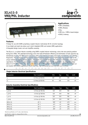 ICL411-3 datasheet - VRD/POL Inductor