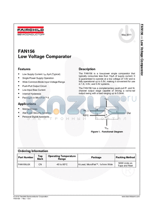 FAN156 datasheet - Low Voltage Comparator