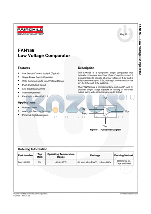 FAN156L6X datasheet - Low Voltage Comparator