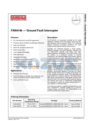 FAN4146ESX datasheet - Ground Fault Interrupter