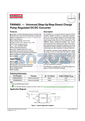 FAN5602 datasheet - Universal (Step-Up/Step-Down) Charge Pump Regulated DC/DC Converter