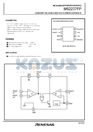 M62237FP datasheet - CONSTANT VOLTAGE CONSTANT CURRENT CONTROL IC