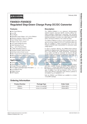 FAN5632 datasheet - Regulated Step-Down Charge Pump DC/DC Converter