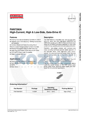 FAN7390A datasheet - High-Current, High & Low-Side, Gate-Drive IC