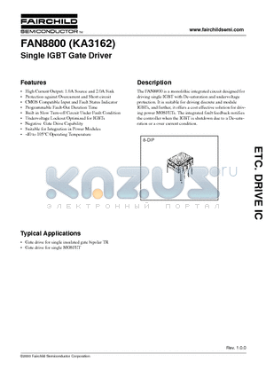 FAN8800 datasheet - Single IGBT Gate Driver