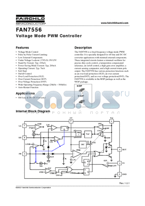 FAN7556 datasheet - Voltage Mode PWM Controller