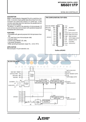 M66011FP datasheet - SERIAL BUS CONTROLLER