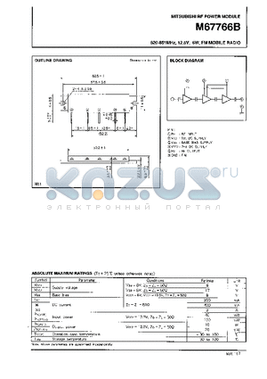 M67766B datasheet - 820-851MHz, 12.5V, 6W, FM MOBILE RADIO