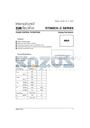 ST380CH06C2 datasheet - PHASE CONTROL THYRISTORS